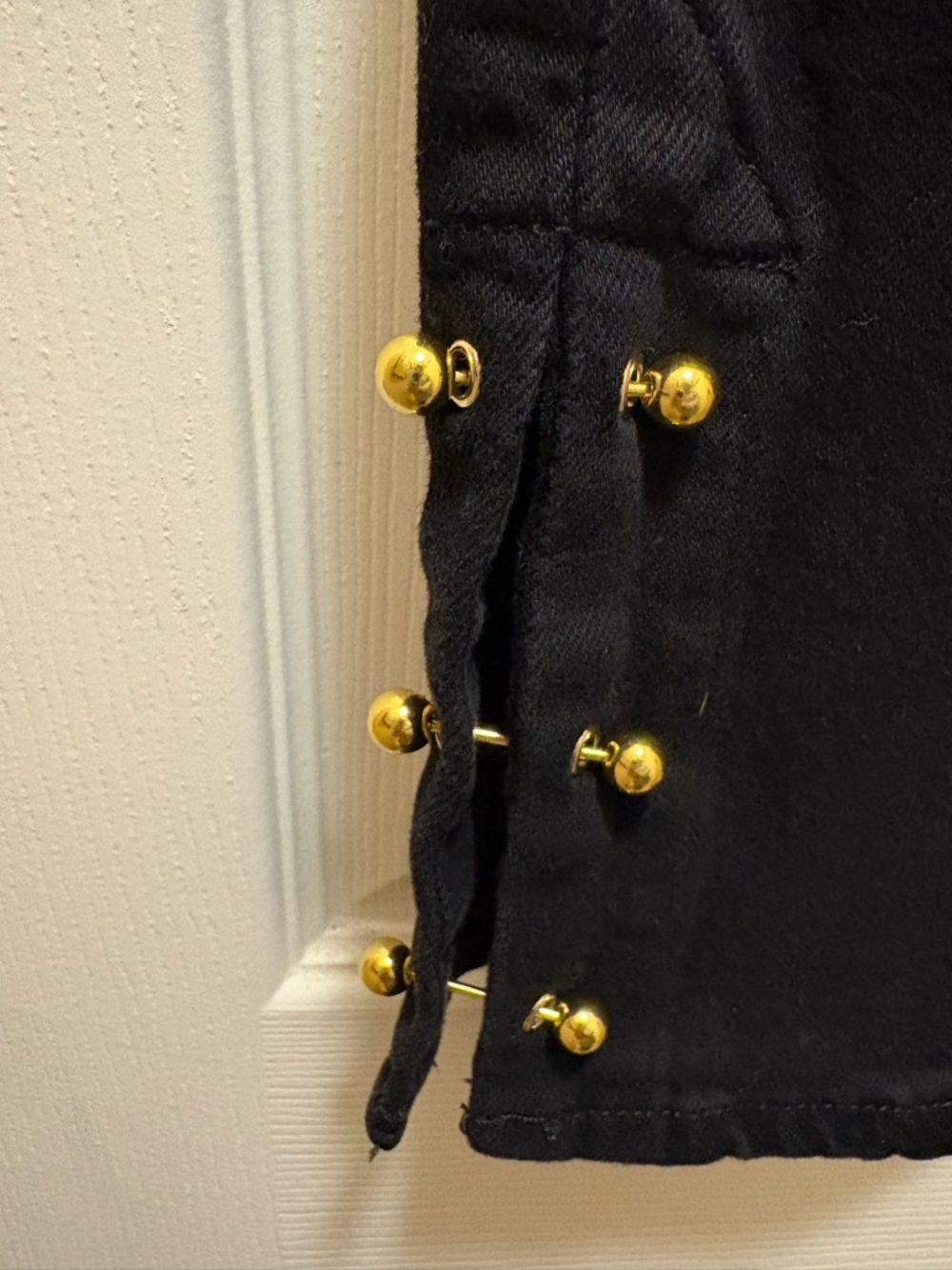 Hudson Lulu Black Denim Mini Skirt Studded Side Detail Size 28 NWT - Picture 5 of 13